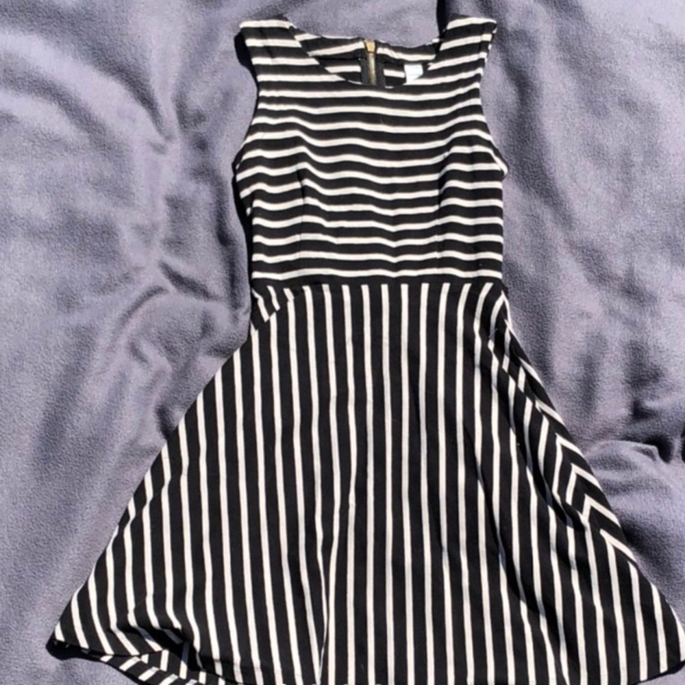 b&w striped dress
